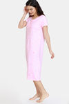 Zivame Sassy Mousie Knit Poly Knee Length Nightdress - Impatience Pink — thumbnail 2